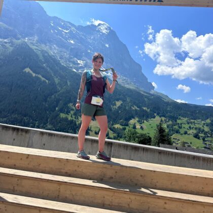 Palliaviva-Mitarbeiterin Carmen Cereghetti am Eiger-Ultra-Trail 2024.