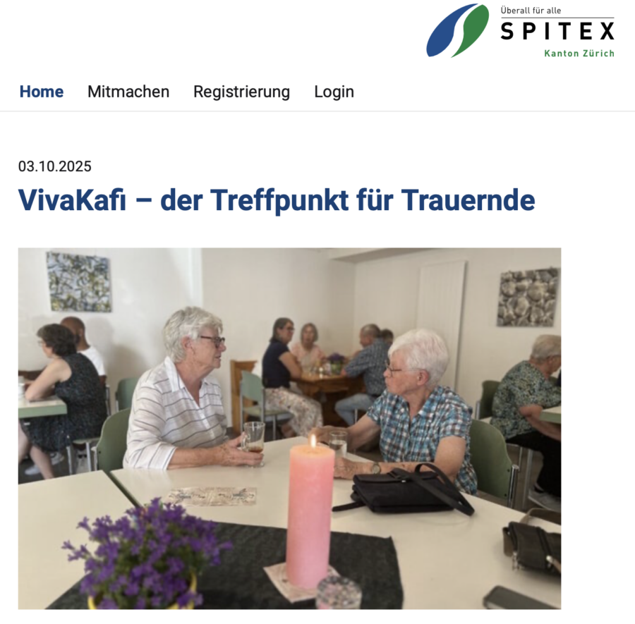 Die Spitex Kanton Zürich stellt auf ihrer Website das Palliaviva-VivaKafi vor.