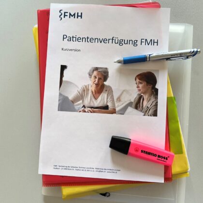 Eine Patientenverfügung der FMH in der Kurzversion.